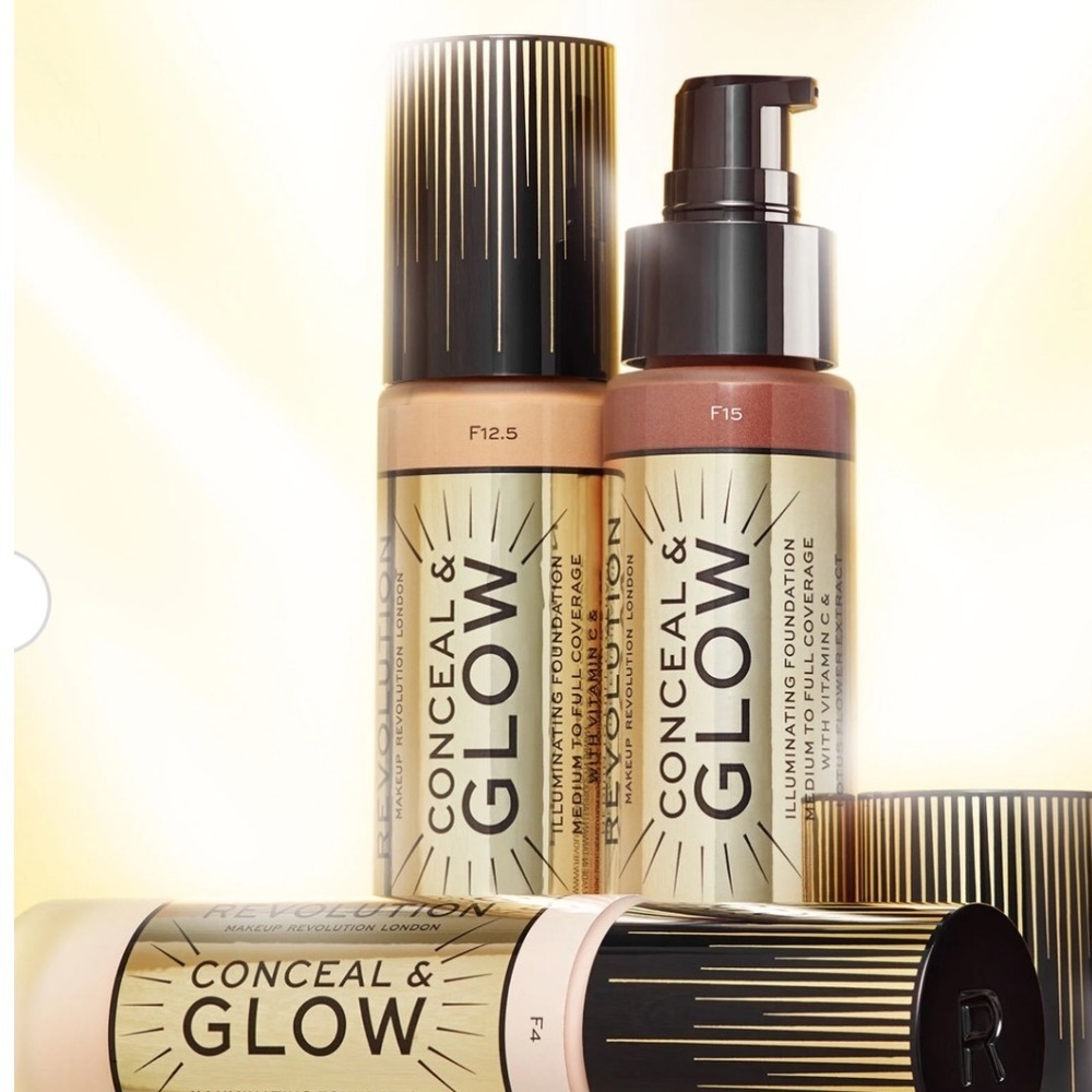 Revolution Conceal & Glow Foundation Illuminating Medium Coverage Shade F4